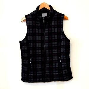 Lemon Tart gray plaid outerwear filled vest